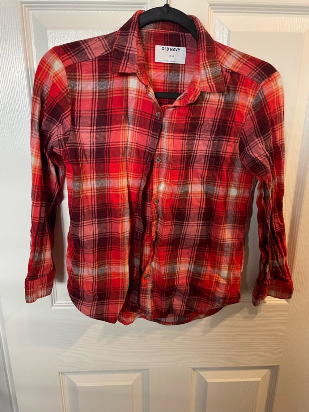 Old Navy Red and Black Plaid Flannel Shirt